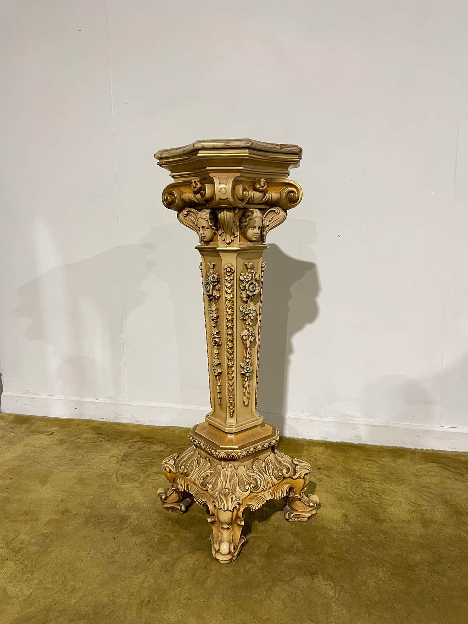 Ornate Reproduction Marble Topped Jardiniere