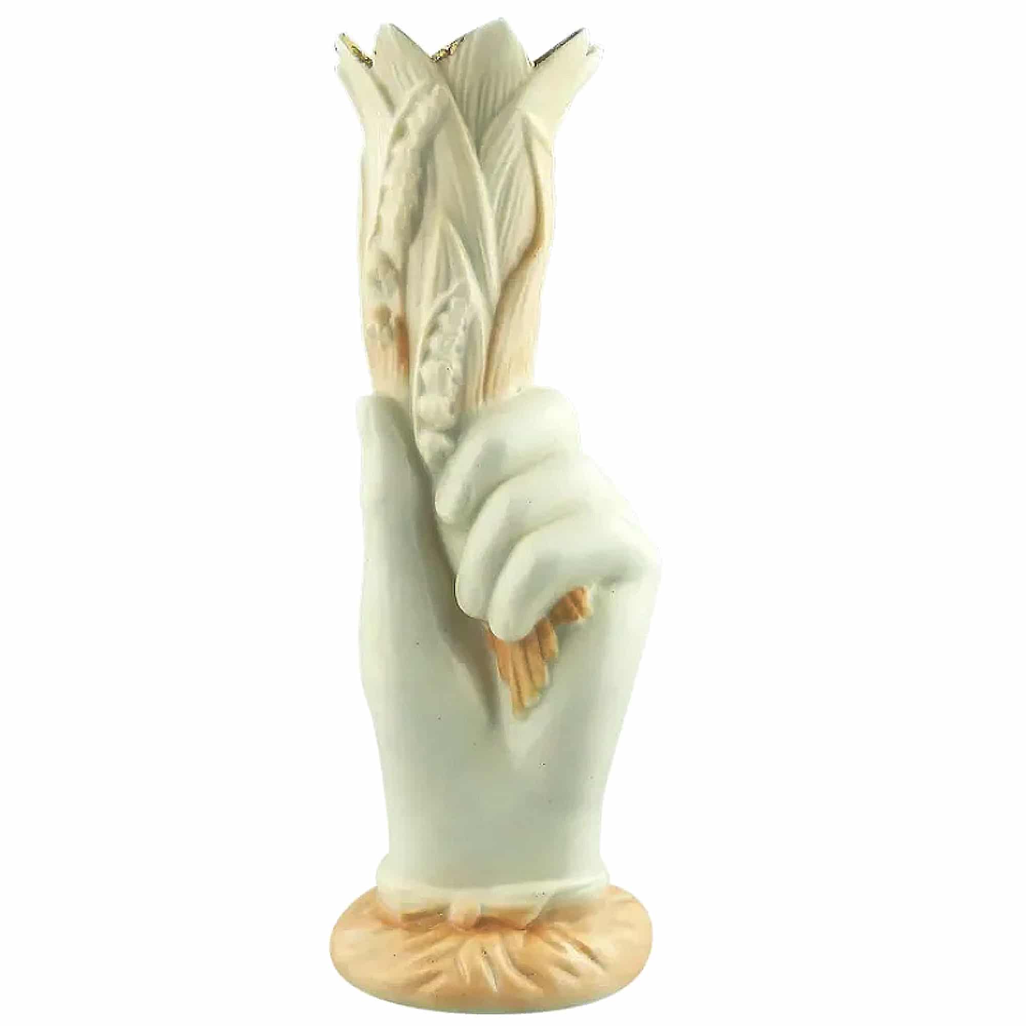 An antique Victorian parian hand-coloured porcelain novelty Hand Vase C.19thC