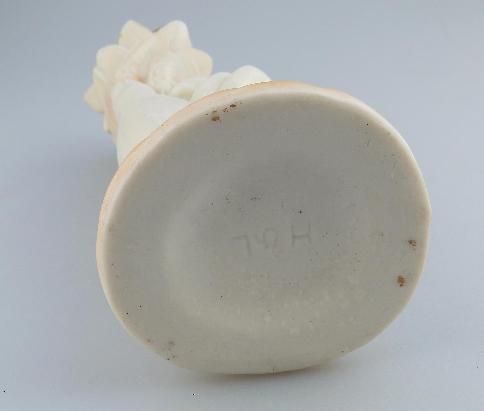 An antique Victorian parian hand-coloured porcelain novelty Hand Vase C.19thC