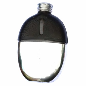 An antique Victorian hunting silver plated Hip Flask by James Dixon C.19thC