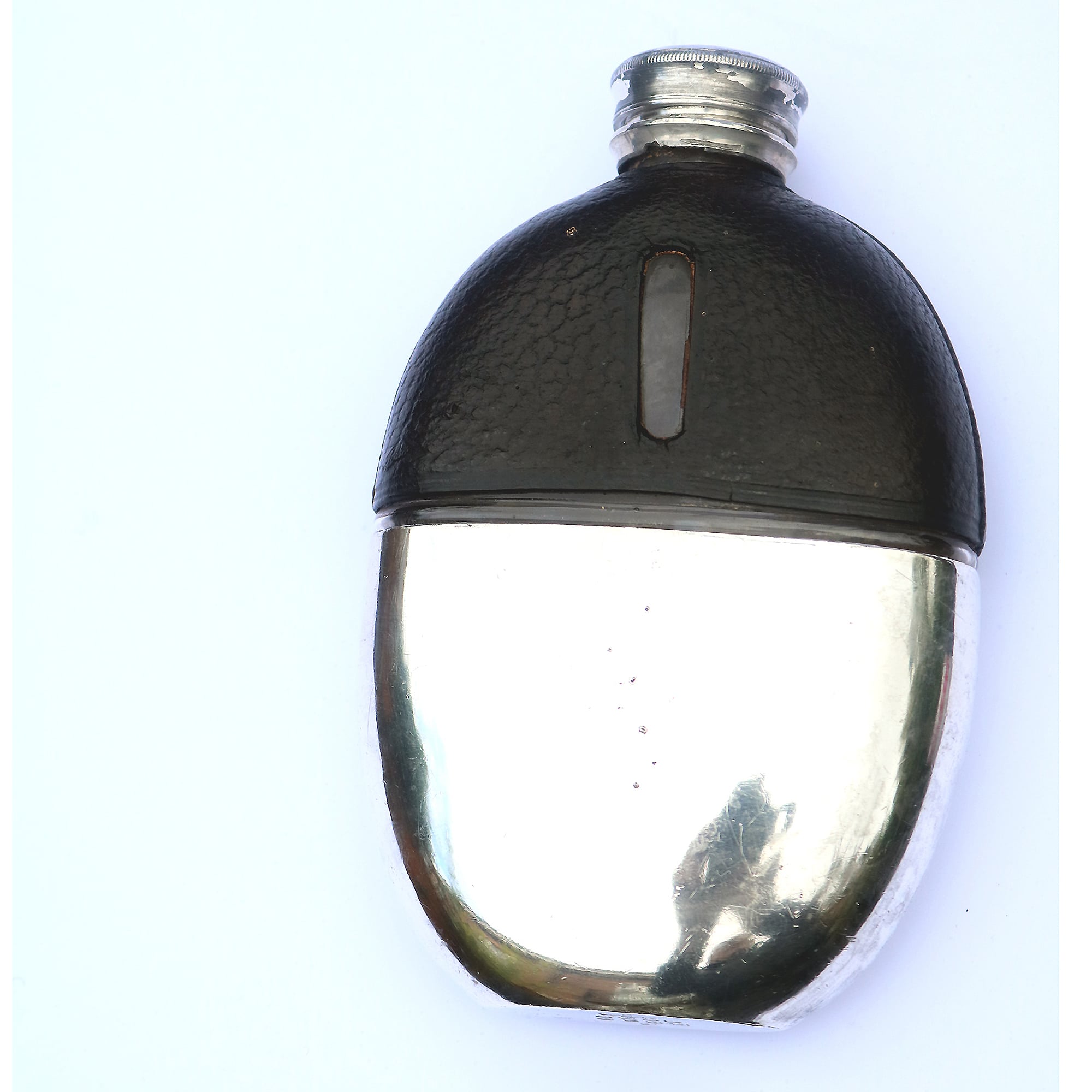An antique Victorian hunting silver plated Hip Flask by James Dixon C.19thC