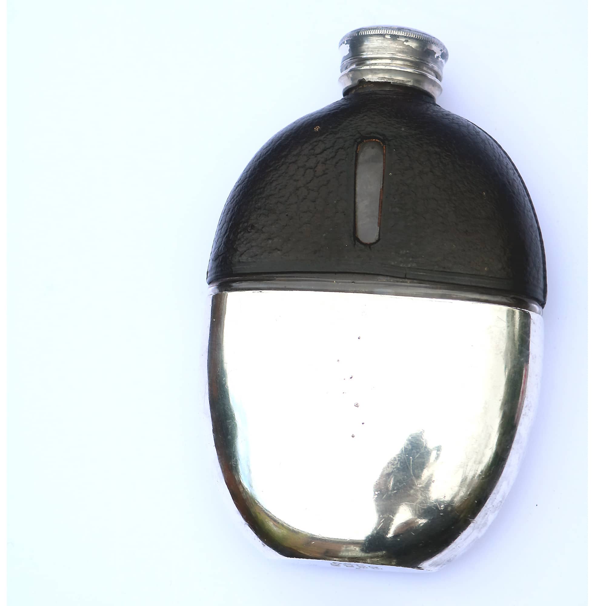 An antique Victorian hunting silver plated Hip Flask by James Dixon C.19thC