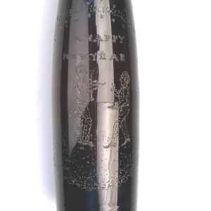 A most unusual & charming antique novelty love token glass Hock Bottle C.19thC
