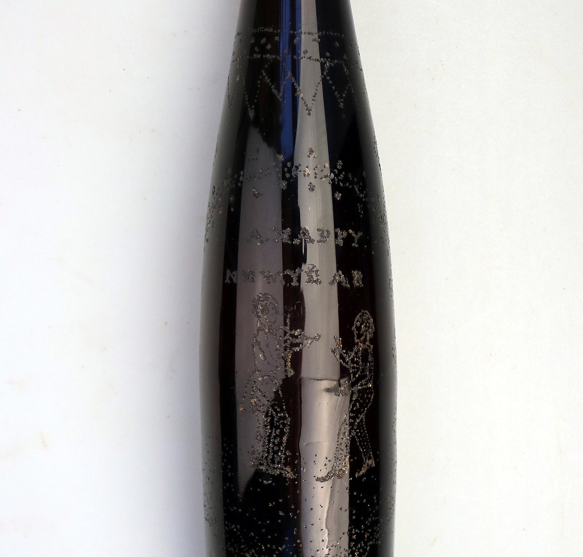 A most unusual & charming antique novelty love token glass Hock Bottle C.19thC