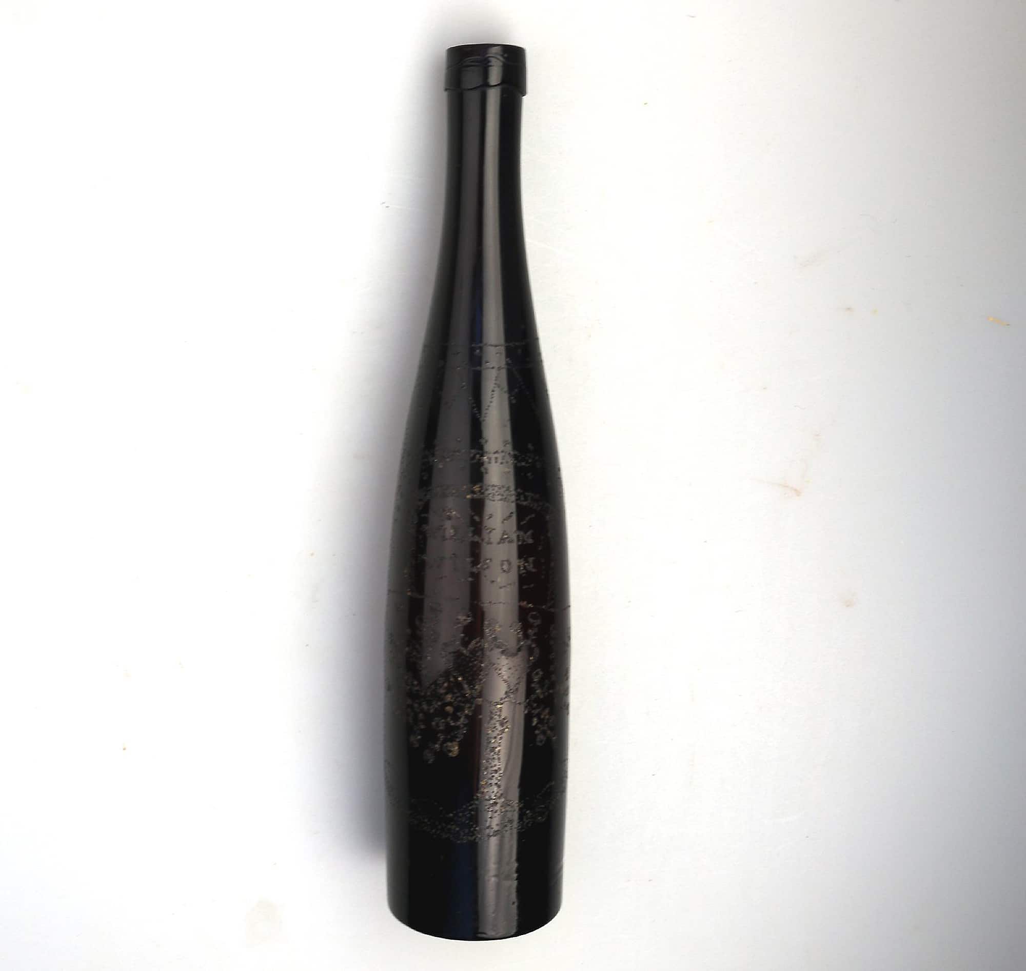 A most unusual & charming antique novelty love token glass Hock Bottle C.19thC