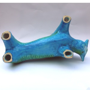 A large Retro Bitossi style contemporary pottery Bull by Jema Holland C.1970's