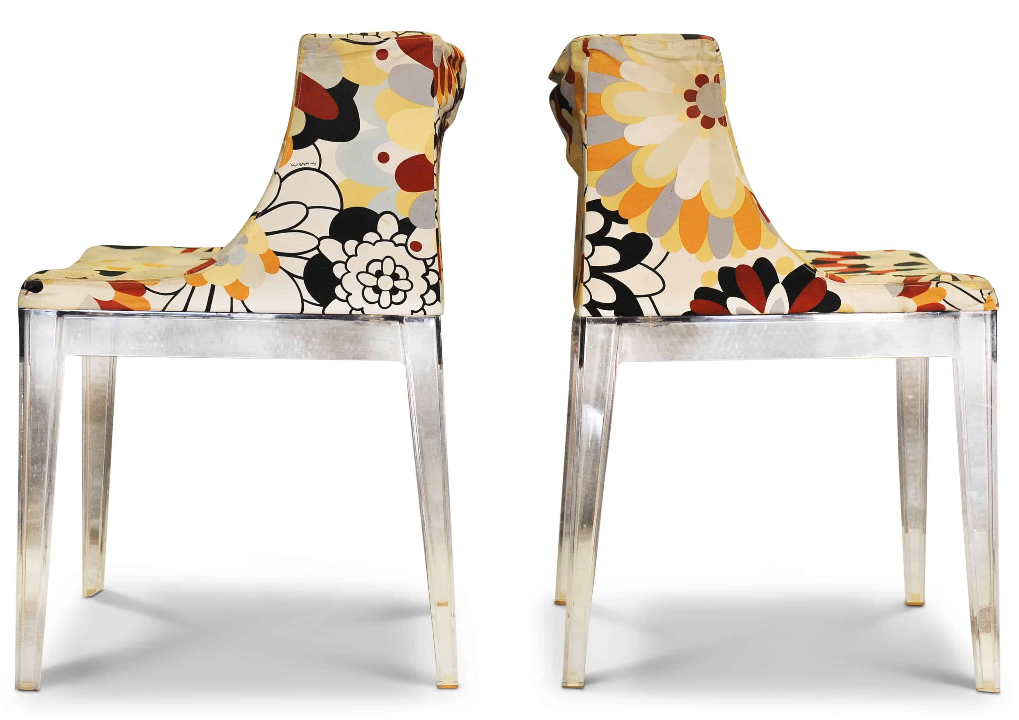 Kartell Mademoiselle "A La Mode" Missoni Sketches Lucite Chair Philippe Starck