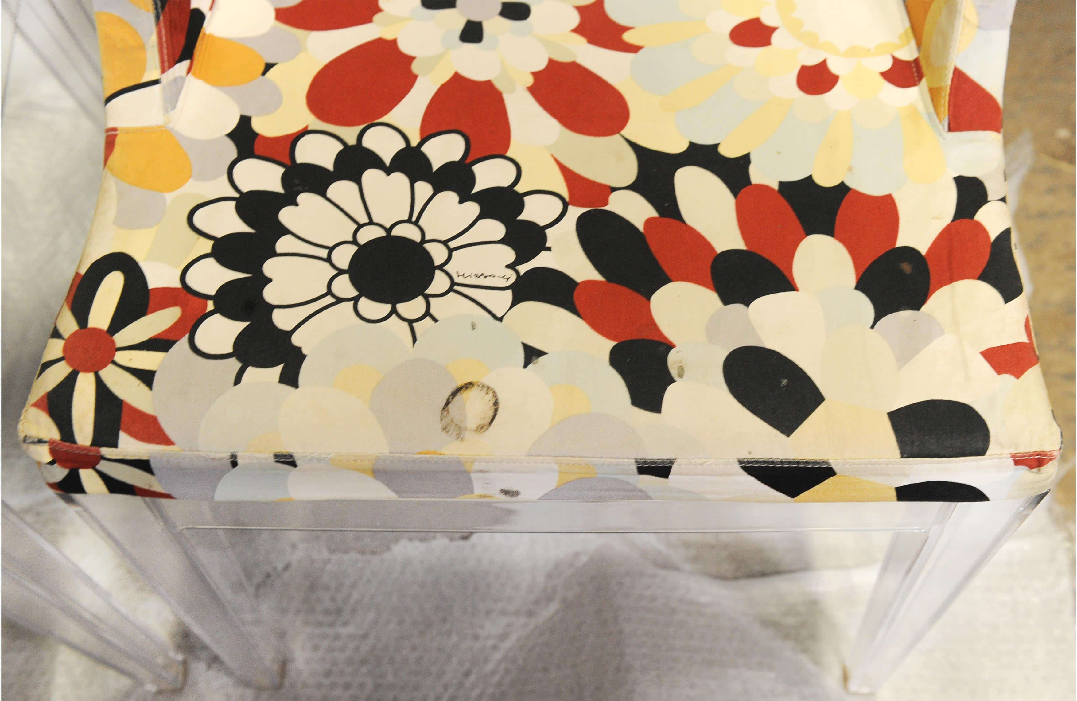 Kartell Mademoiselle "A La Mode" Missoni Sketches Lucite Chair Philippe Starck