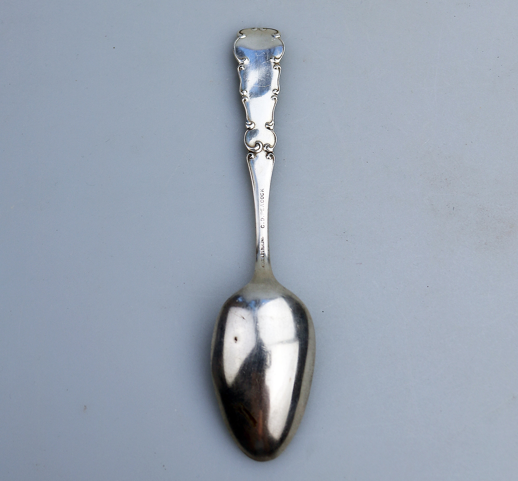 A rare Freemasons sterling silver R Wallace Chicago Masonic Temple Spoon C.20thC