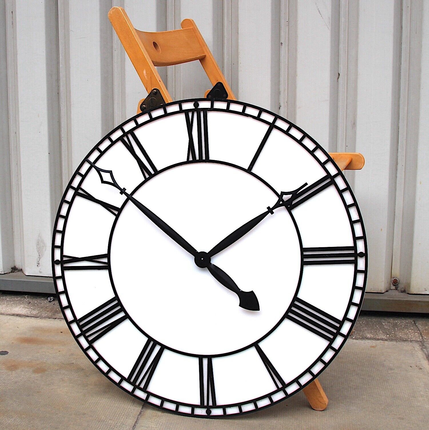 Massive 60cm 1970s industrial Turret Clock style vintage clock dial/face.