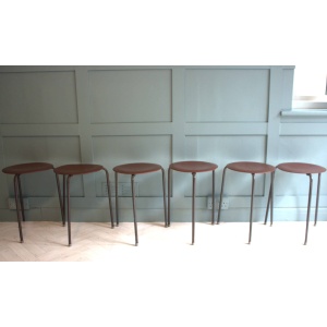 Mid-Century Arne Jacobsen Fritz Hansen Teak Stacking Stools x 2