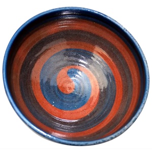 Studio Art Pottery spiral design Bowl by Angela Carter Milland Pottery C.20thC+