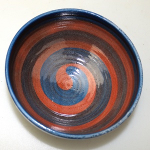 Studio Art Pottery spiral design Bowl by Angela Carter Milland Pottery C.20thC+