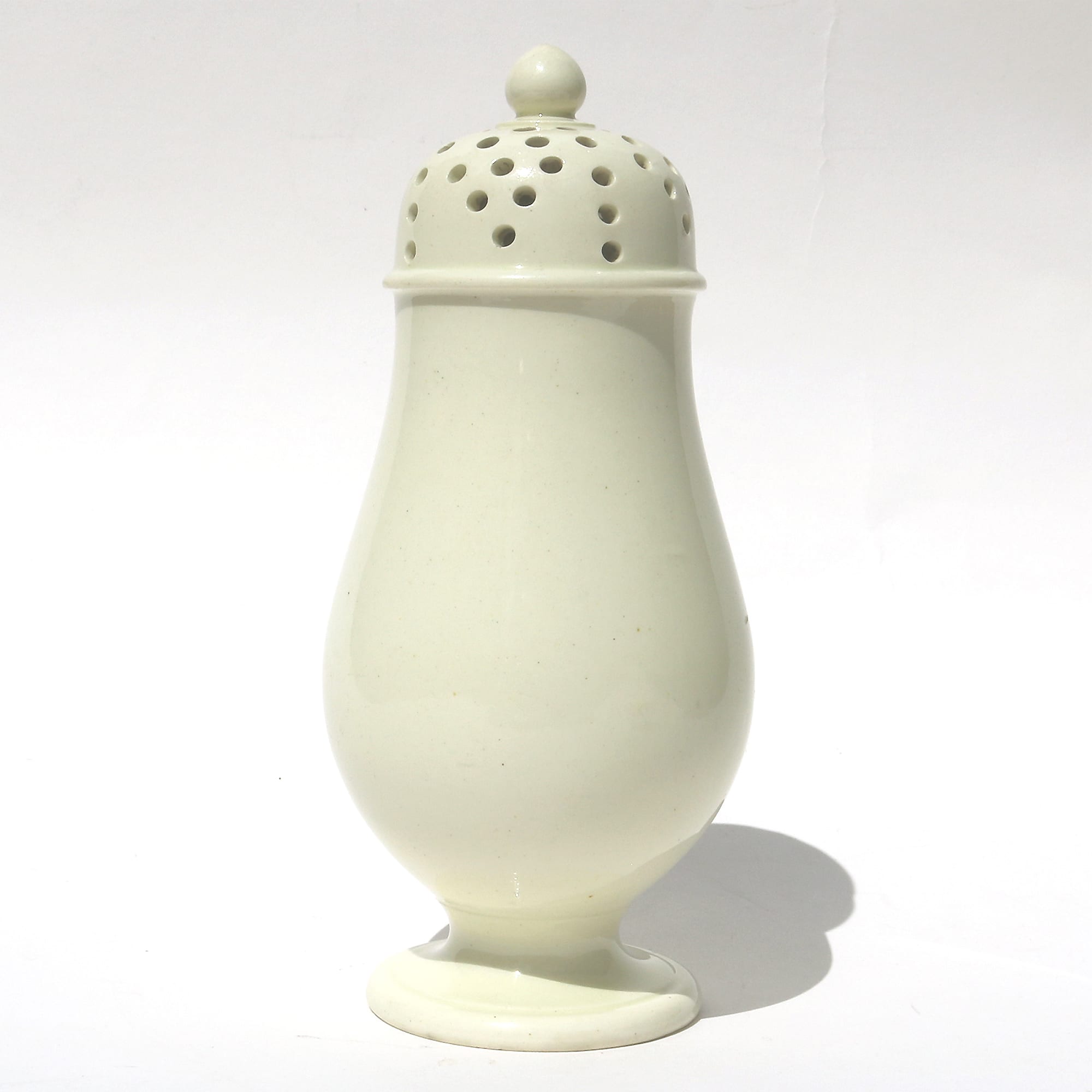 A rare antique Georgian Yorkshire Creamware pottery Sugar Sifter Muffineer C.1780