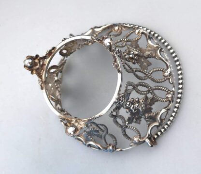 A good & rare antique silver plate Sweet Sugar Basket with opaline liner C.19thC - Image 10