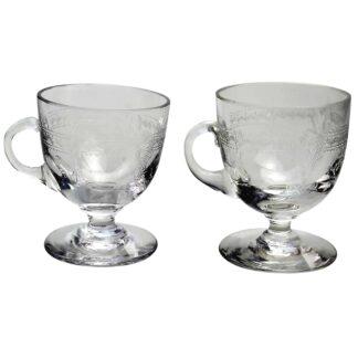 A pair of antique Edwardian decorated glass Custard Cups C.early 20thC
