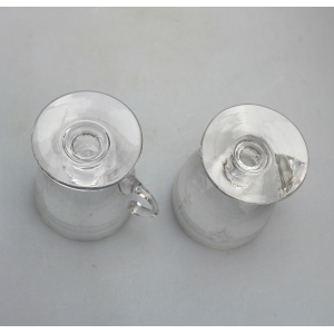 A pair of antique Edwardian decorated glass Custard Cups C.early 20thC