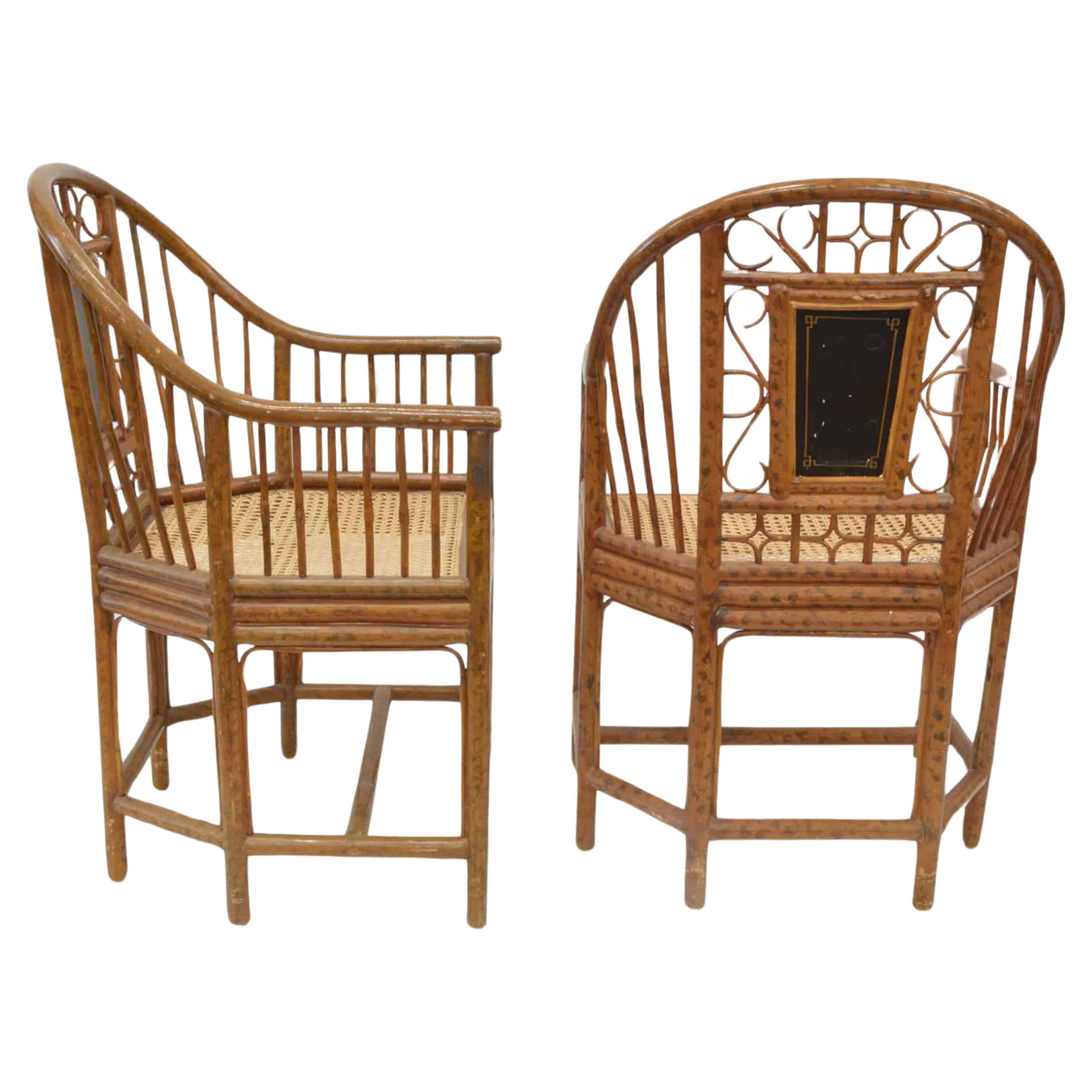 Pair of Faux Bamboo Brighton Pavilion Chairs