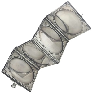 An antique 935 solid silver novelty quadrifold Pocket Photograph Frame C.1910