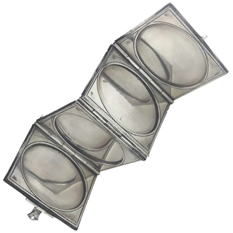 An antique 935 solid silver novelty quadrifold Pocket Photograph Frame C.1910