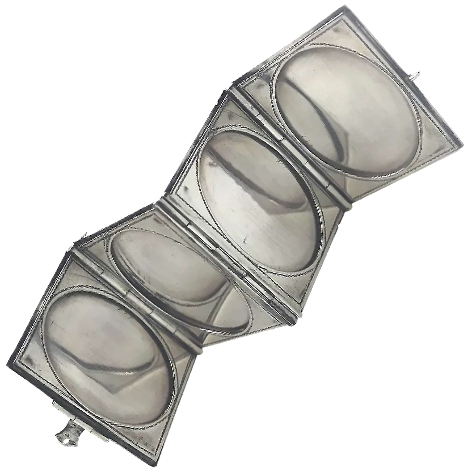 An antique 935 solid silver novelty quadrifold Pocket Photograph Frame C.1910