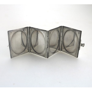 An antique 935 solid silver novelty quadrifold Pocket Photograph Frame C.1910