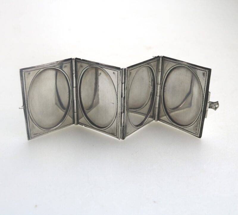 An antique 935 solid silver novelty quadrifold Pocket Photograph Frame C.1910