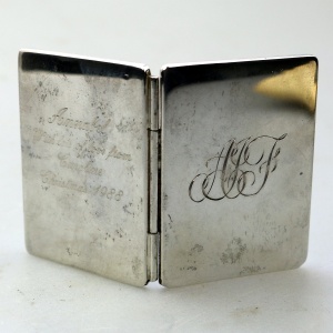 Tiffany & Co. sterling silver travelling diptych double Photograph Frame C.20thC