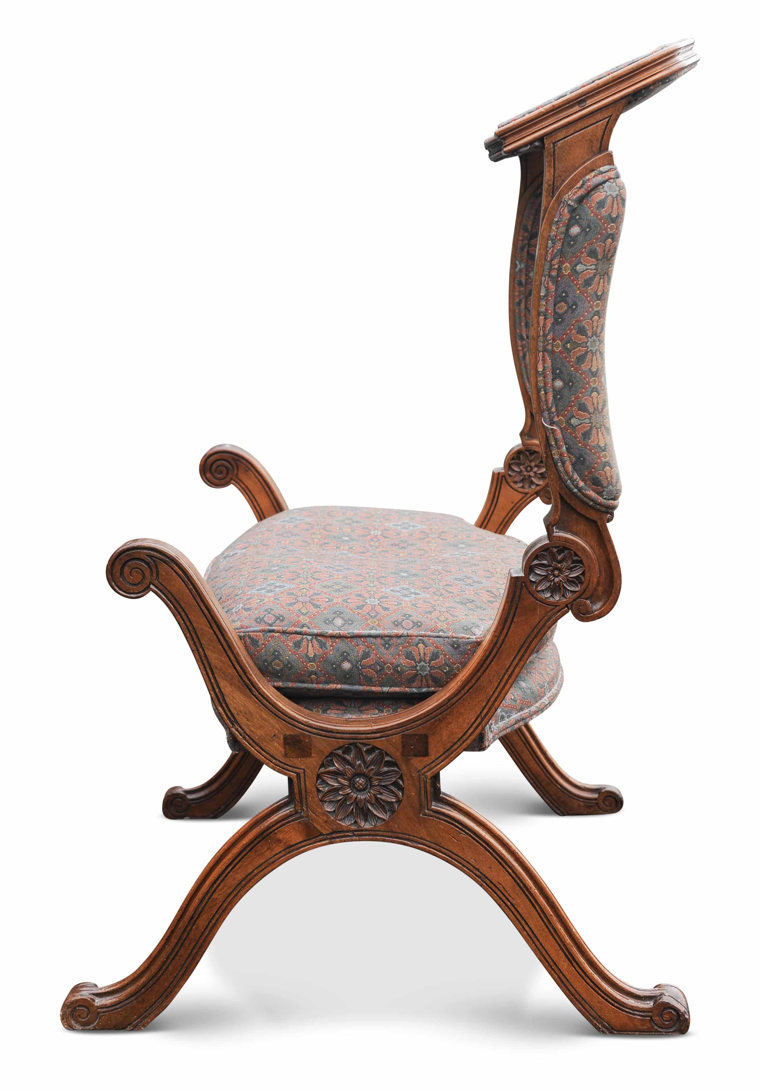Rare 18th Century Hand-Crafted Metamorphic Savonarola Prayer Chair "Prie-Dieu"