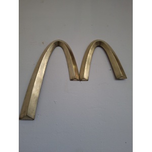 Rare 1970's McDonald's Golden Arches Bronze M Advertising Sign. Vintage/Salvage