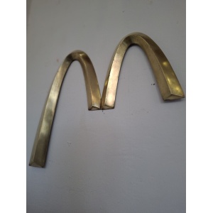 Rare 1970's McDonald's Golden Arches Bronze M Advertising Sign. Vintage/Salvage