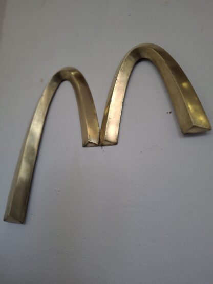 Rare 1970's McDonald's Golden Arches Bronze M Advertising Sign. Vintage/Salvage