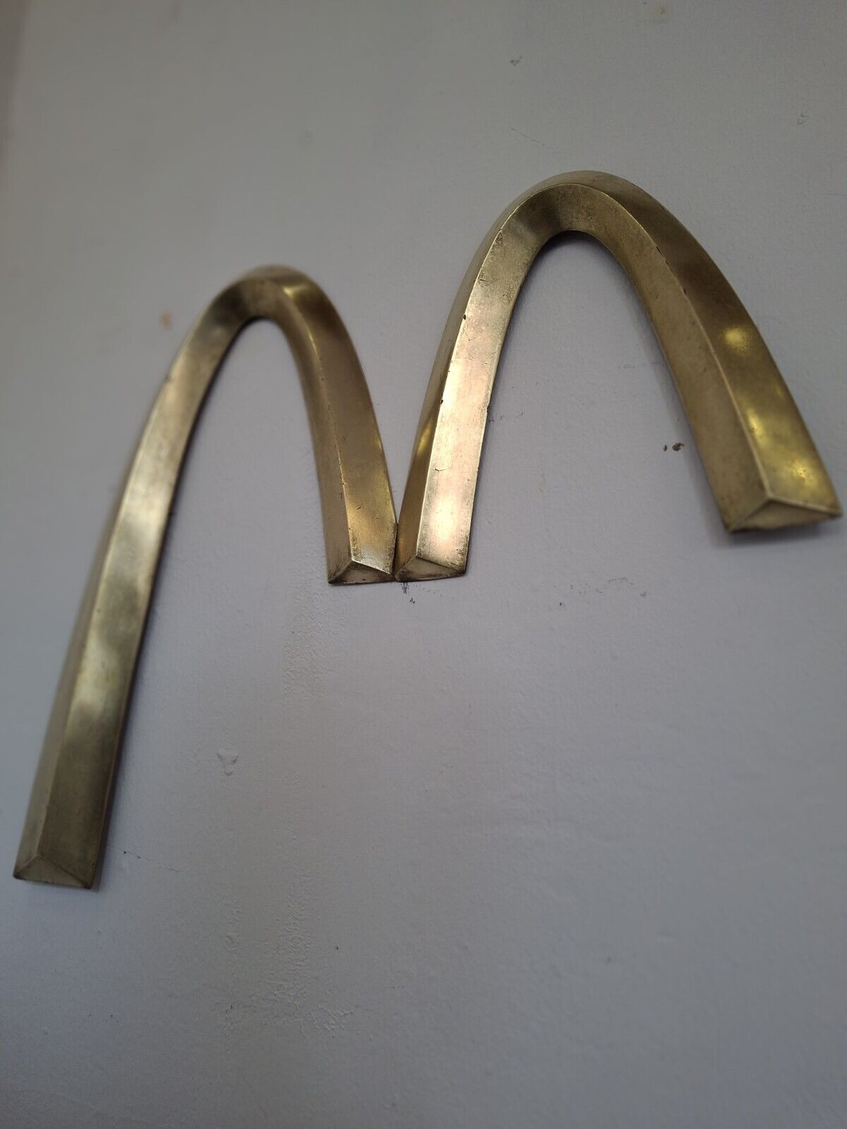 Rare 1970's McDonald's Golden Arches Bronze M Advertising Sign. Vintage/Salvage