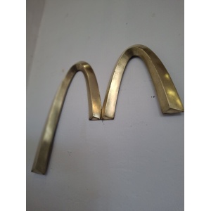 Rare 1970's McDonald's Golden Arches Bronze M Advertising Sign. Vintage/Salvage