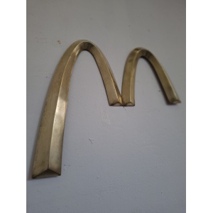 Rare 1970's McDonald's Golden Arches Bronze M Advertising Sign. Vintage/Salvage