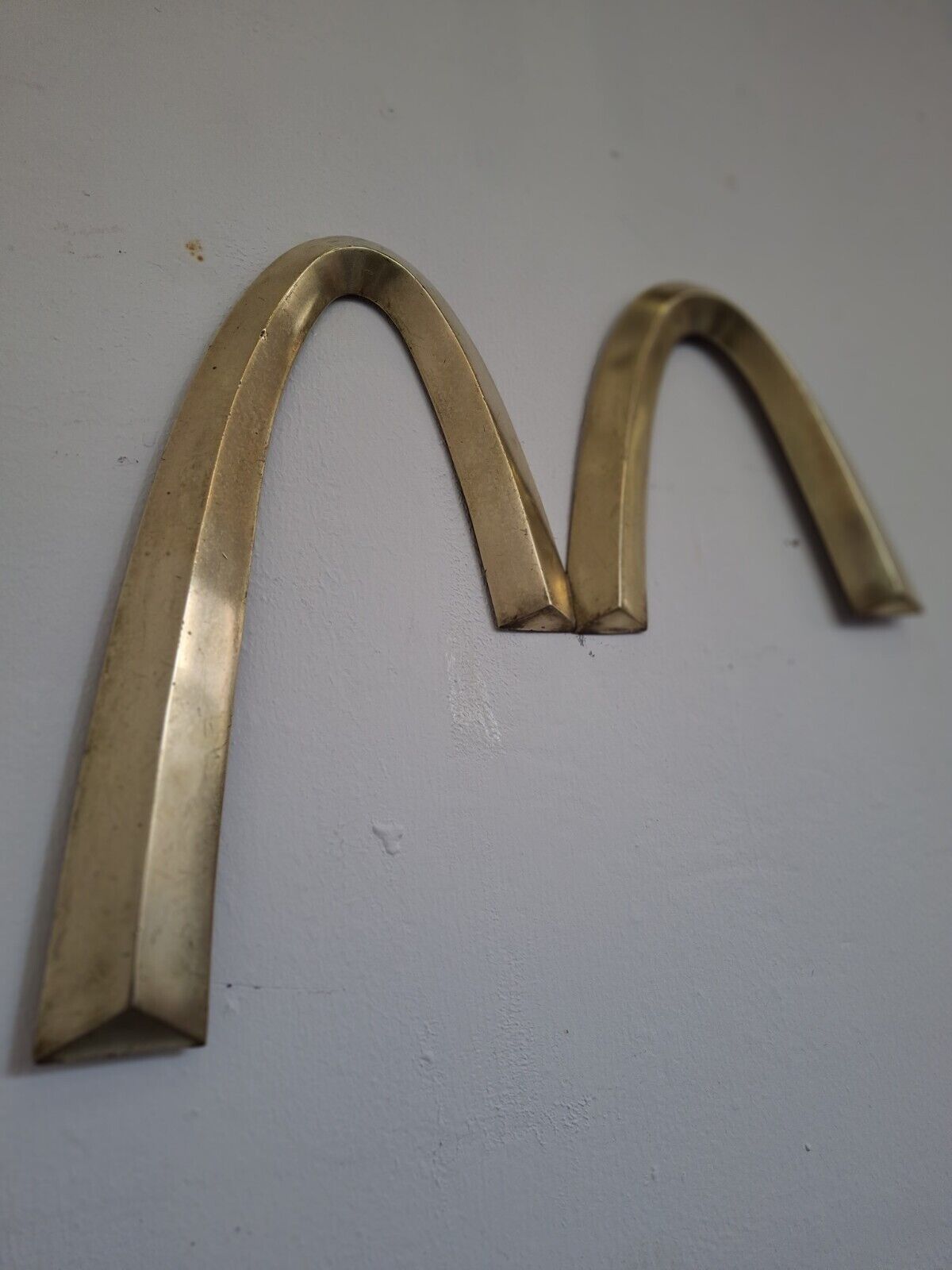 Rare 1970's McDonald's Golden Arches Bronze M Advertising Sign. Vintage/Salvage