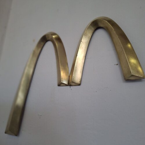 Rare 1970's McDonald's Golden Arches Bronze M Advertising Sign. Vintage/Salvage