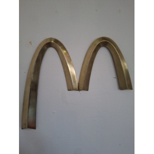 Rare 1970's McDonald's Golden Arches Bronze M Advertising Sign. Vintage/Salvage