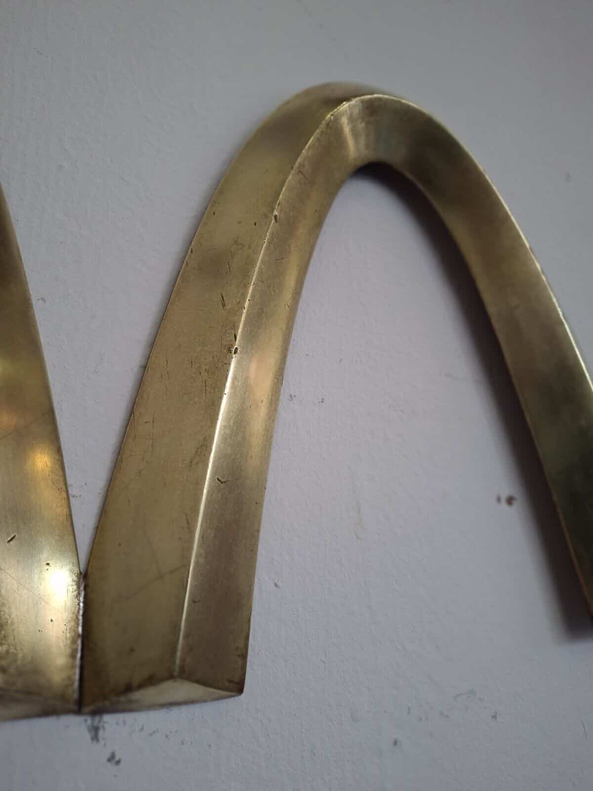 Rare 1970's McDonald's Golden Arches Bronze M Advertising Sign. Vintage/Salvage