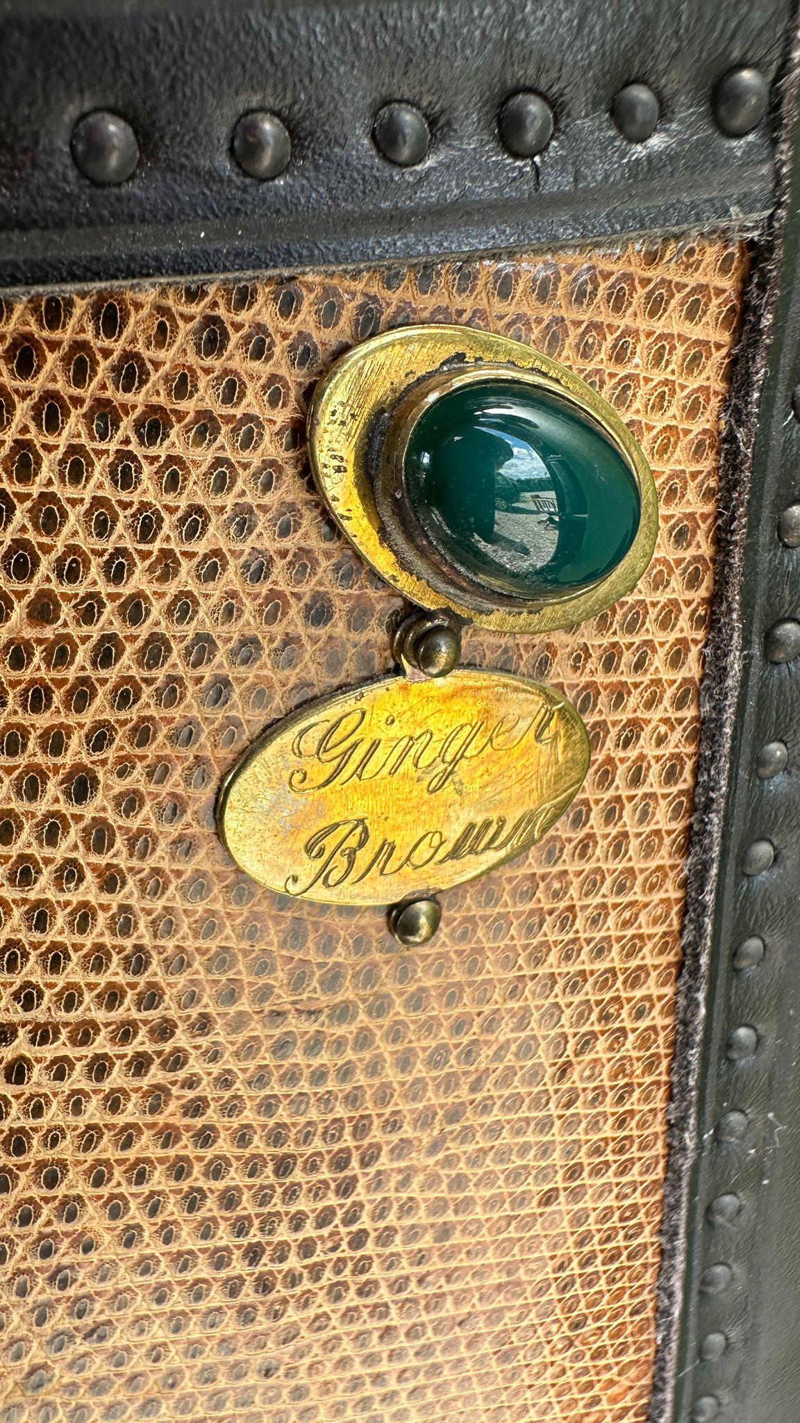 Rare High-End Bespoke Shagreen Travelling Trunk Cocktail Bar by Ginger Brown