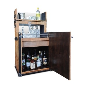 Rare High-End Bespoke Shagreen Travelling Trunk Cocktail Bar by Ginger Brown