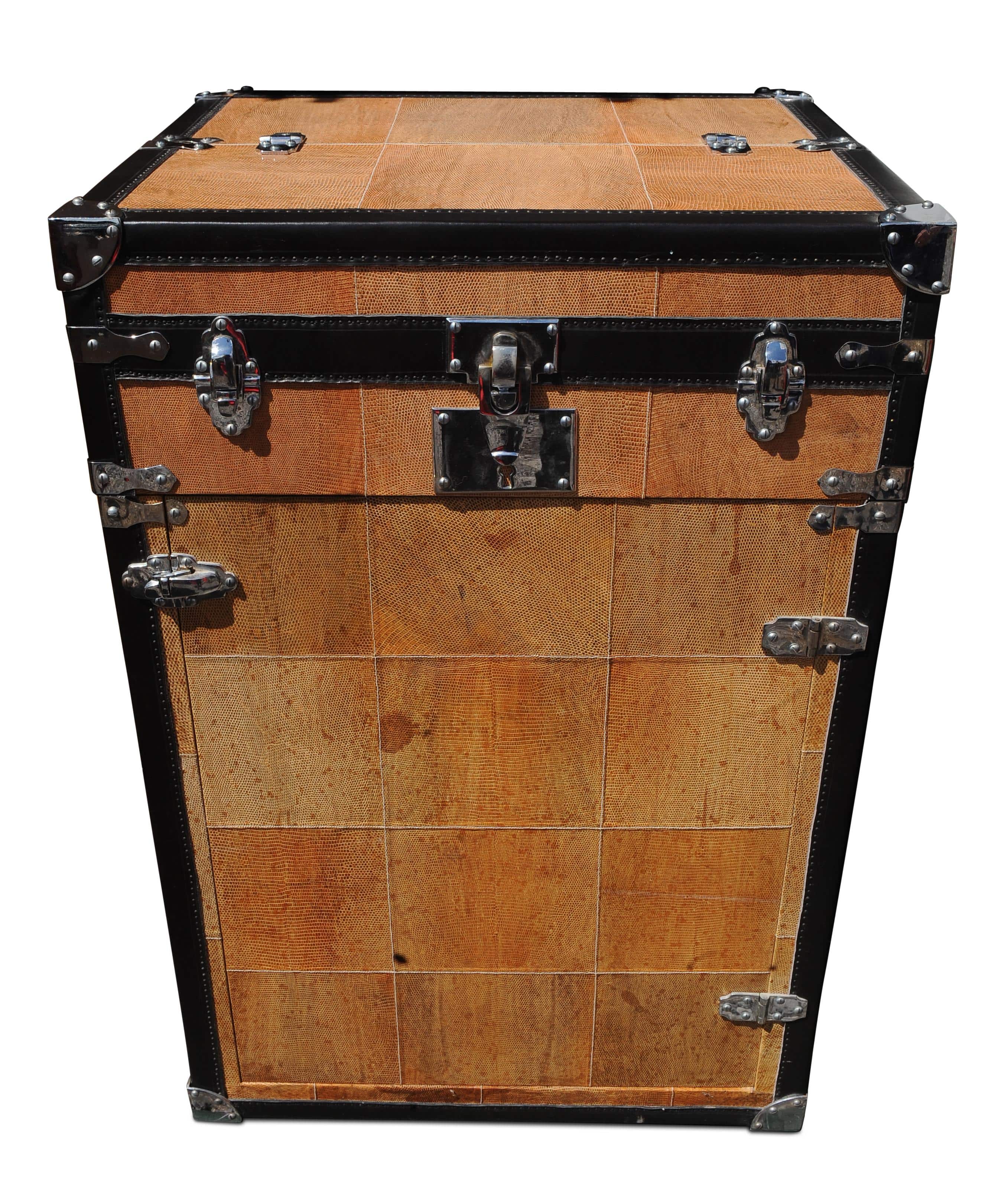 Rare High-End Bespoke Shagreen Travelling Trunk Cocktail Bar by Ginger Brown