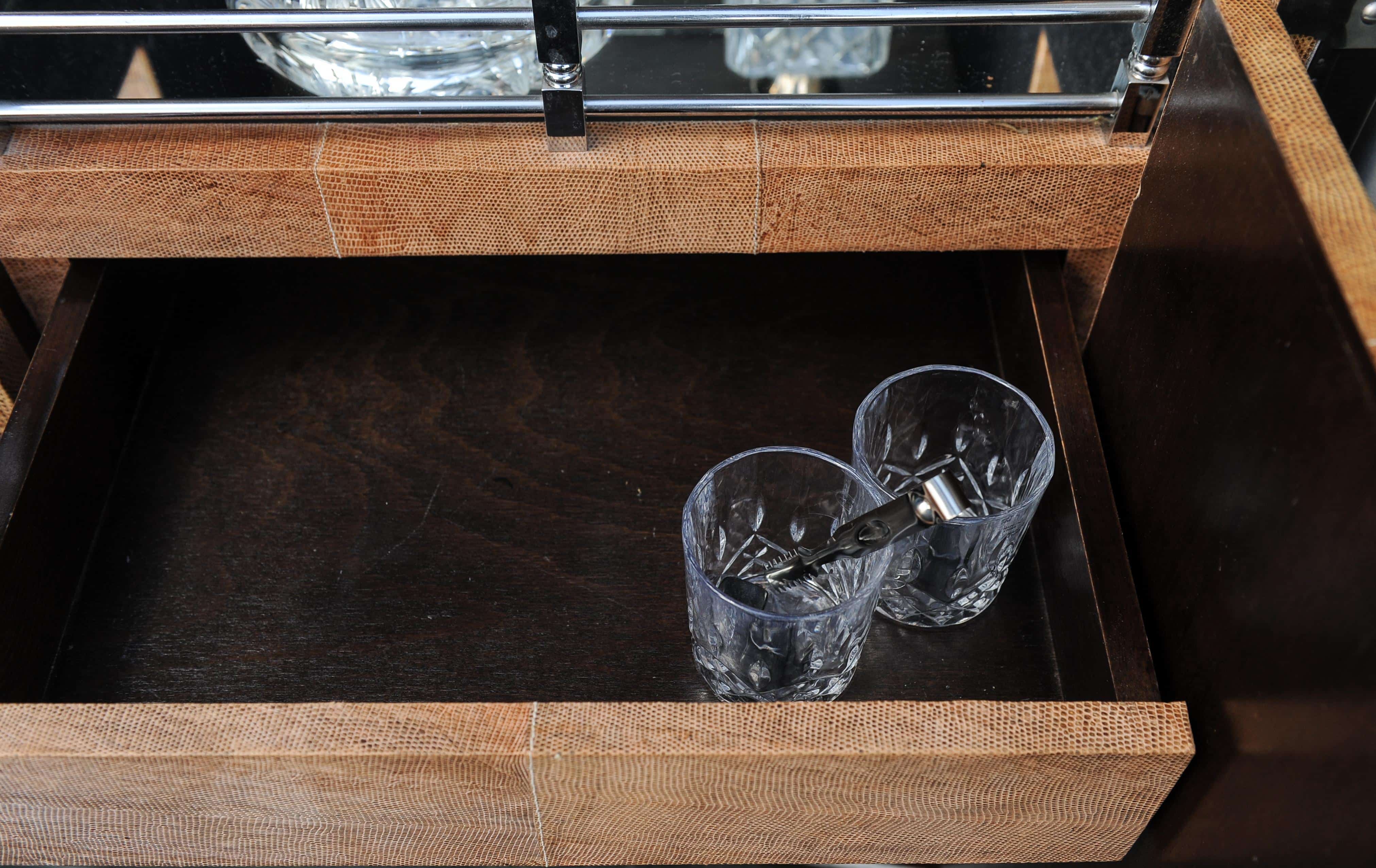 Rare High-End Bespoke Shagreen Travelling Trunk Cocktail Bar by Ginger Brown