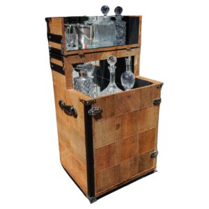 Rare High-End Bespoke Shagreen Travelling Trunk Cocktail Bar by Ginger Brown