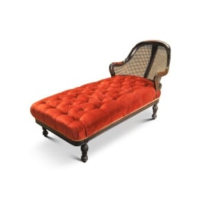 Rare Victorian Red Velvet Chesterfield Bergere Chaise Longue / Day Bed