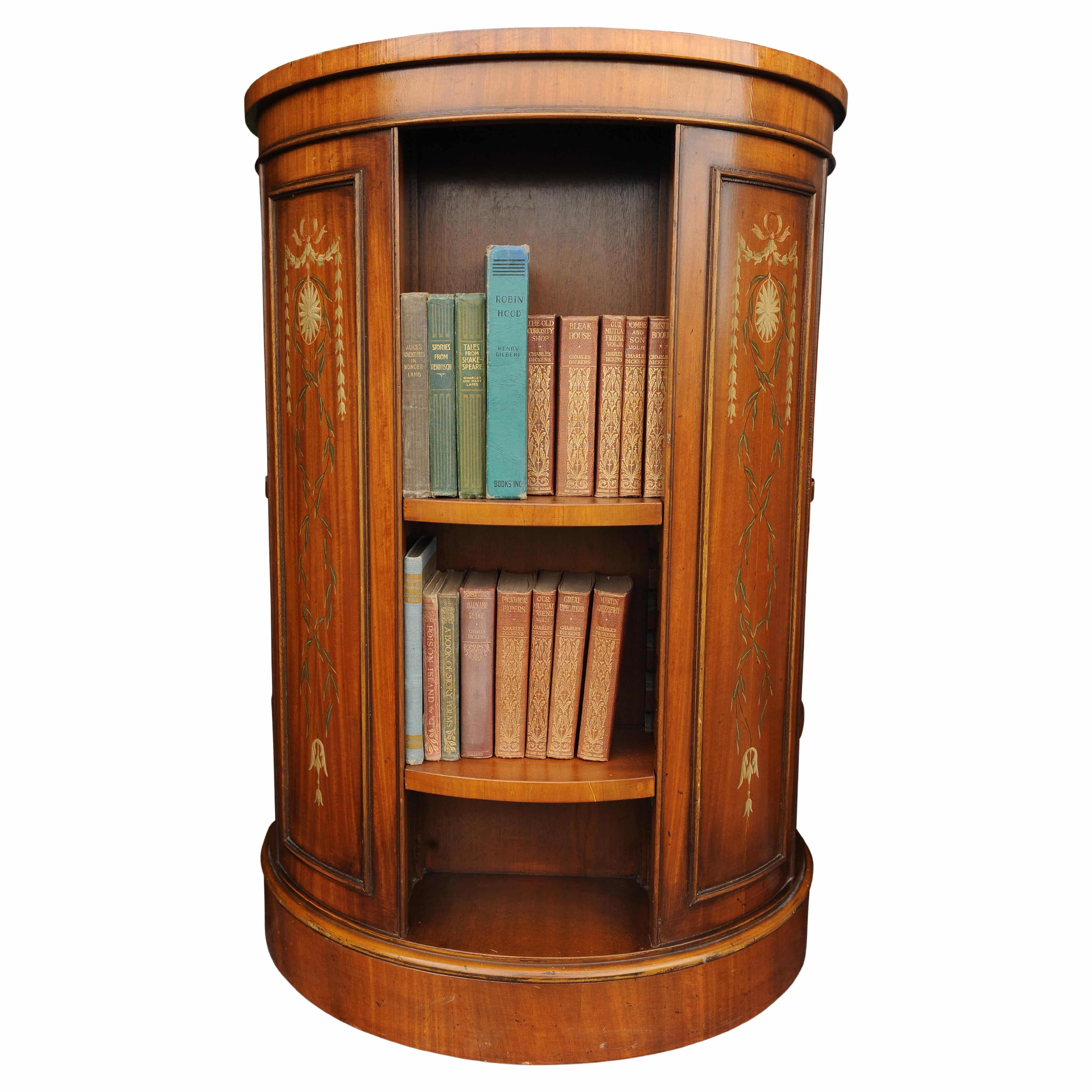 Regency Design Robert Adams Revolving Drum Bookcase With Floral Motiffs