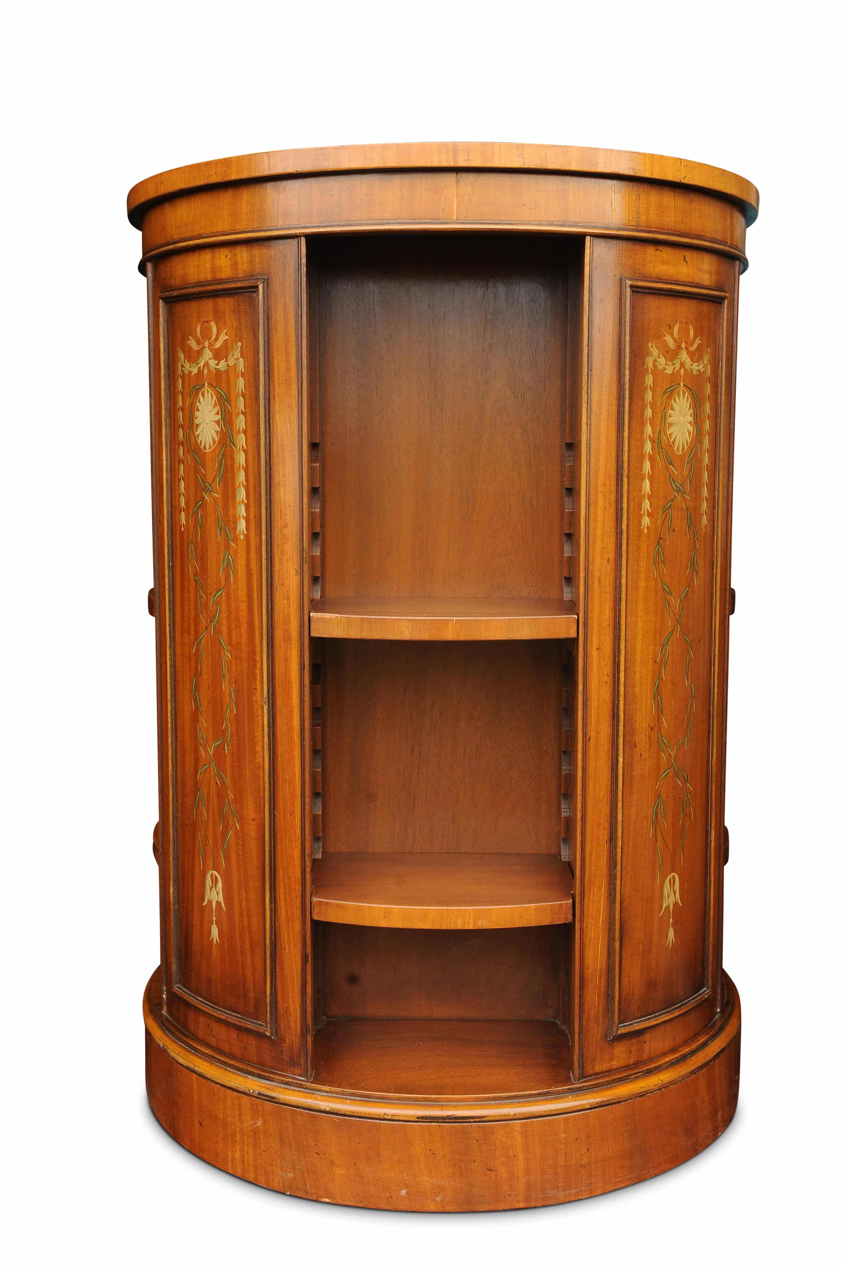 Regency Design Robert Adams Revolving Drum Bookcase With Floral Motiffs