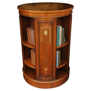 Regency Design Robert Adams Revolving Drum Bookcase With Floral Motiffs