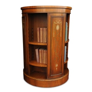 Regency Design Robert Adams Revolving Drum Bookcase With Floral Motiffs