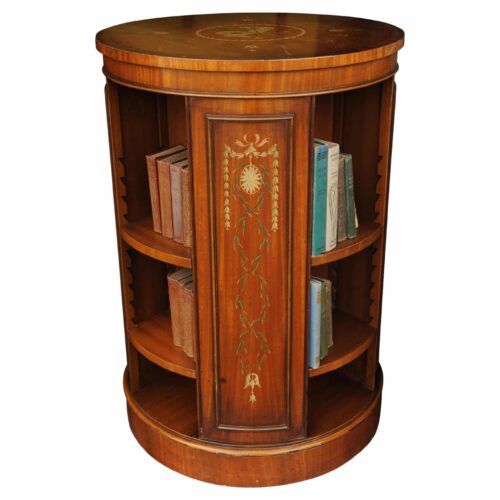 Regency Design Robert Adams Revolving Drum Bookcase With Floral Motiffs